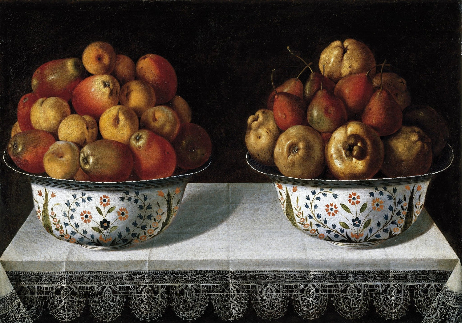 Twin Bowls of Apples and Pears - Still Life Oil Painting - Oil Painting Haven
