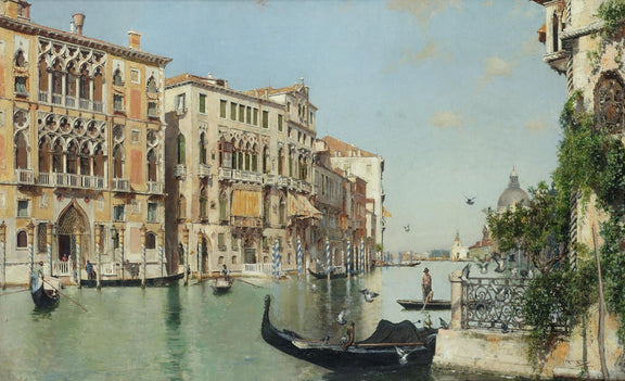 Venetian Canal with Gondolas and Palaces – Landscape Oil Painting - Oil Painting Haven