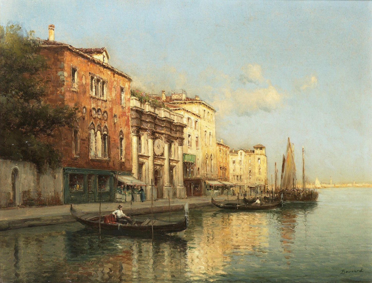 Venetian Grand Canal with Gondolas – Hand - Painted Oil Painting - Oil Painting Haven