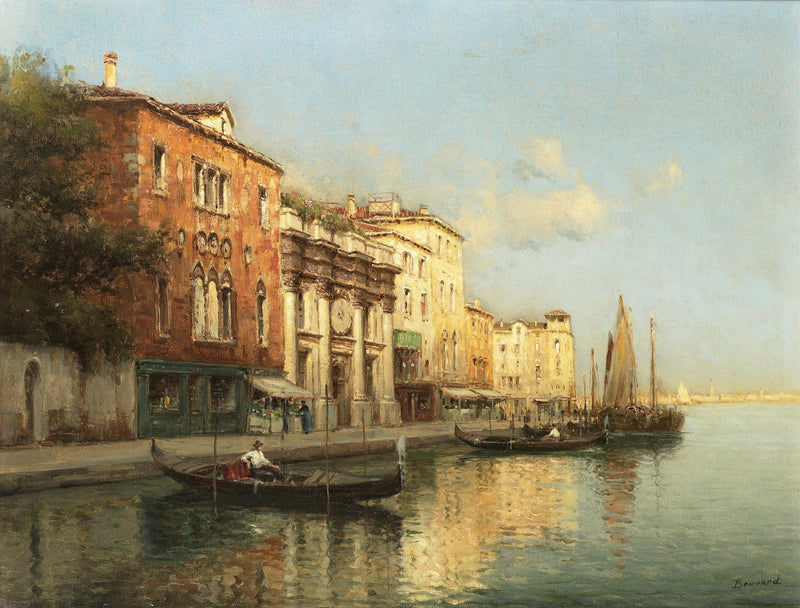 Venetian Grand Canal with Gondolas – Hand - Painted Oil Painting - Oil Painting Haven