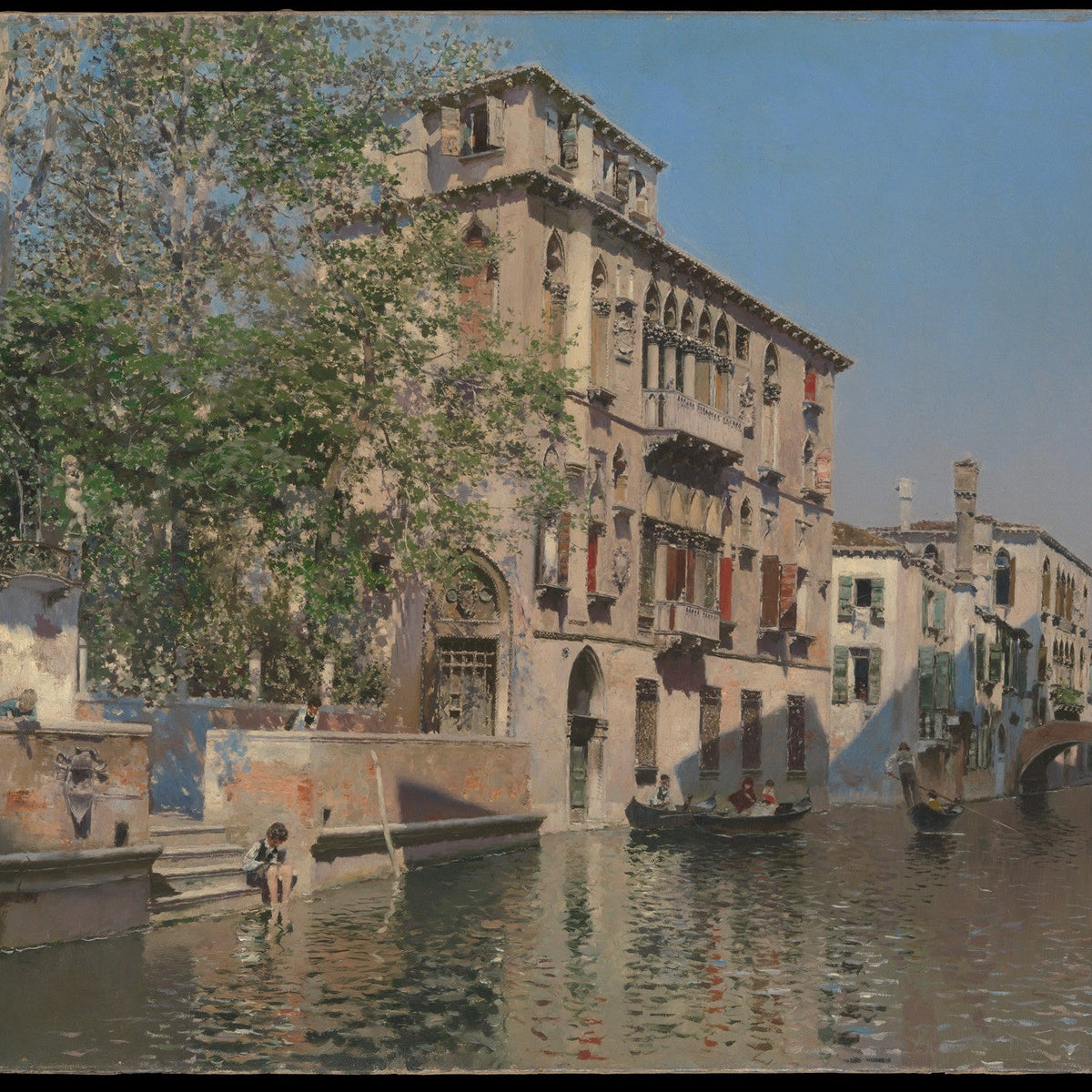 Venice Canal with Gondolas and Historic Buildings - Landscape Oil Painting - Oil Painting Haven
