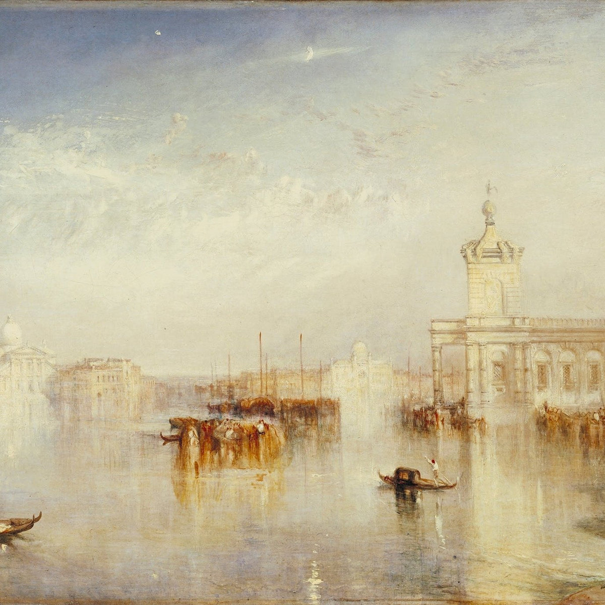 Venice Lagoon, Gondolas at Sunrise - Landscape Oil Painting - Oil Painting Haven