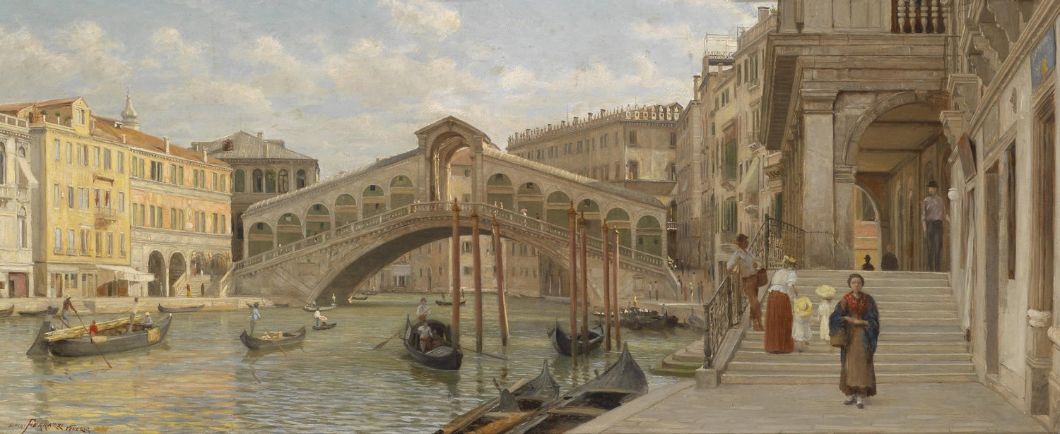 Venice Rialto Bridge | Hand - Painted Cityscape Oil Painting - Oil Painting Haven