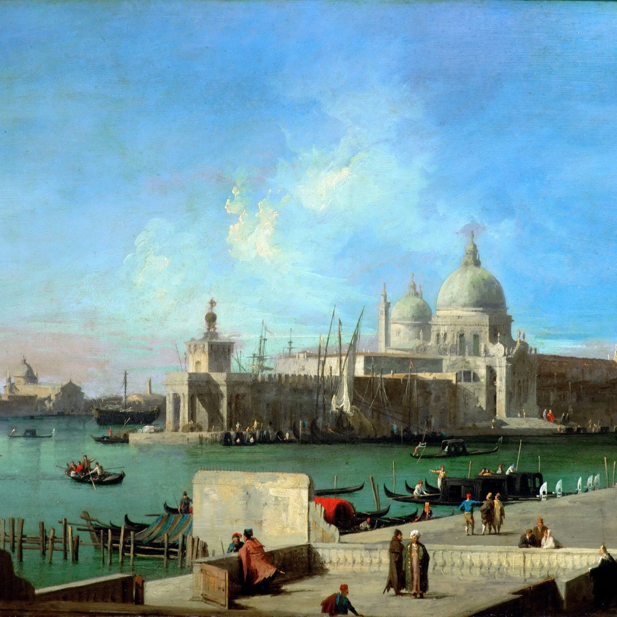 Hand-painted venice santa maria della salute canal view landscape oil painting on canvas