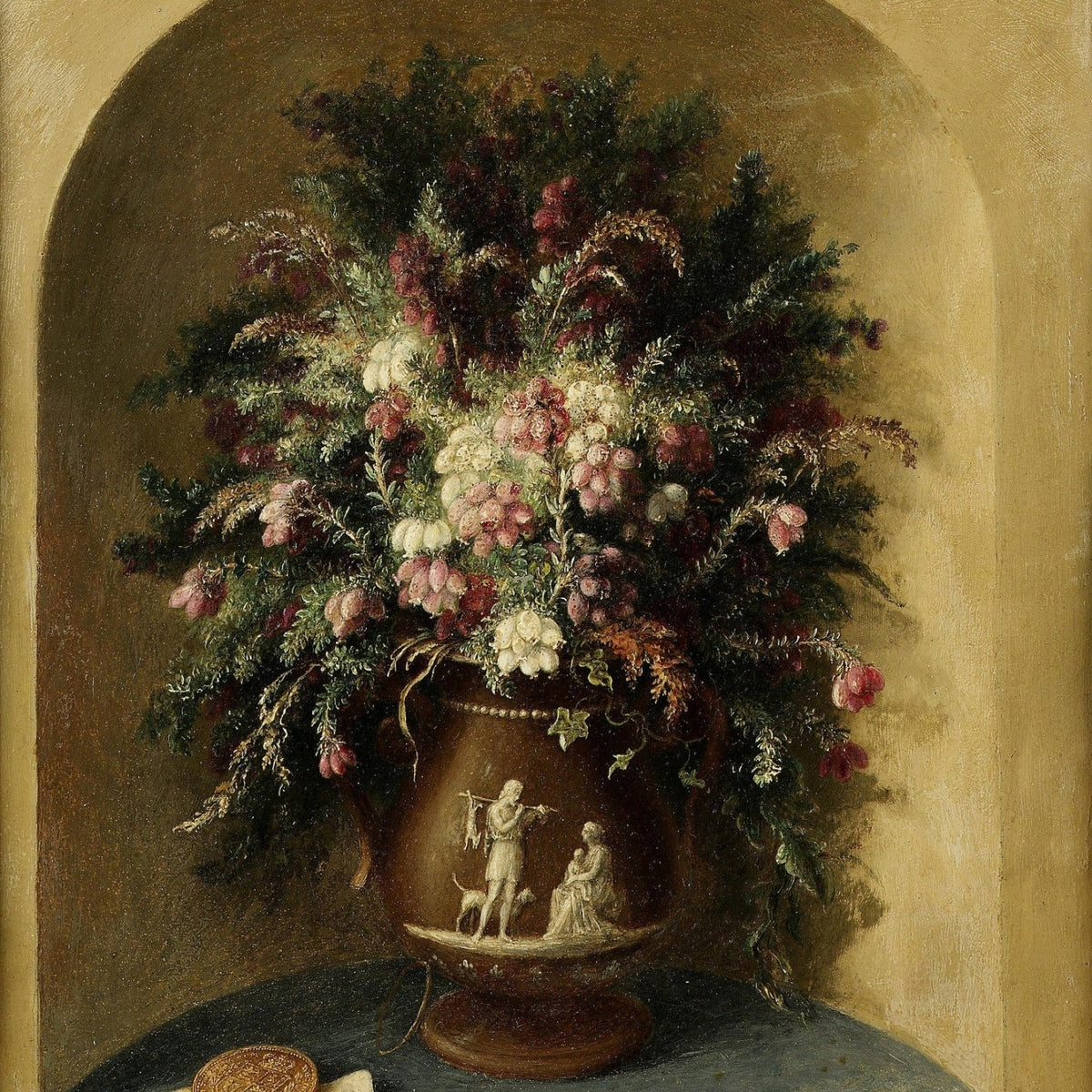 Vintage Floral Arrangement in Classic Vase – Floral Oil Painting - Oil Painting Haven