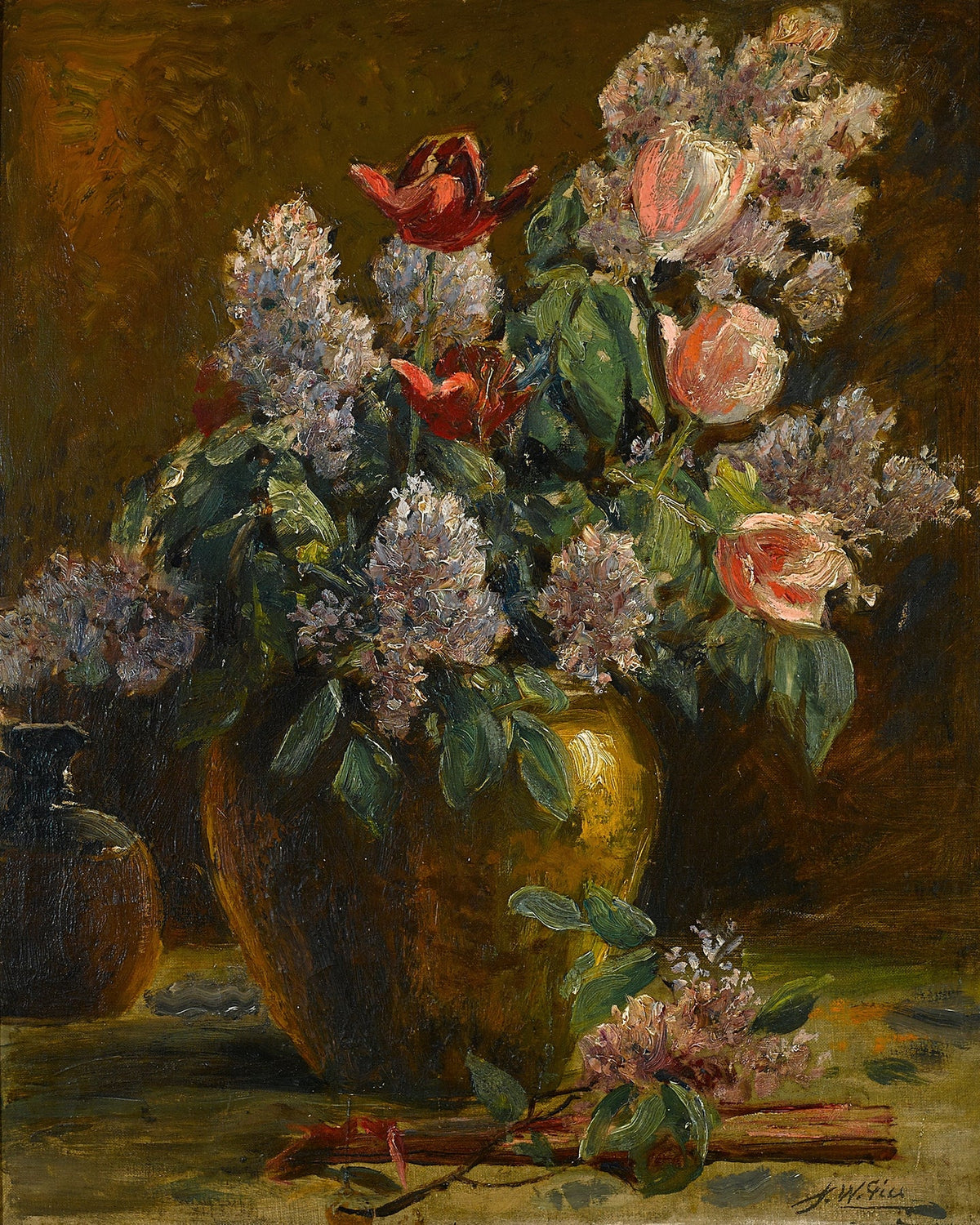 Custom floral oil painting on canvas