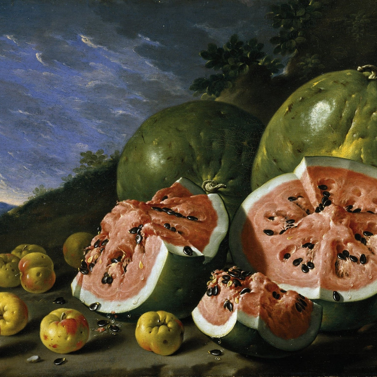 Watermelons and Summer Fruit - Still Life Oil Painting - Oil Painting Haven