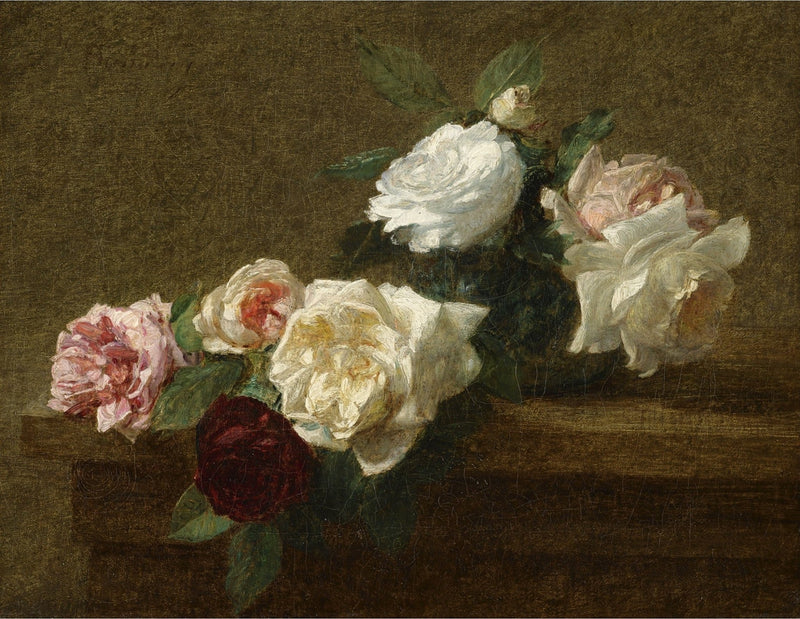White and Pink Roses Still Life Hand Painted - Floral Oil Painting - Oil Painting Haven