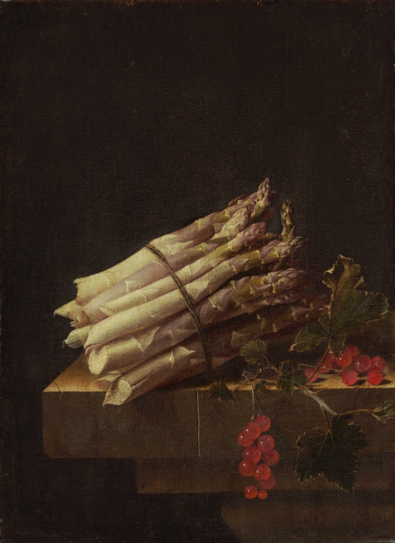 White Asparagus with Red Currants - Still Life Oil Painting - Oil Painting Haven