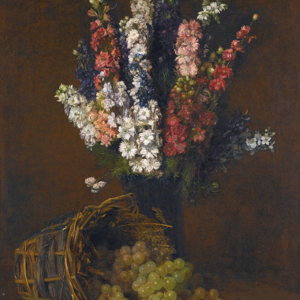 Wildflowers and Grapes Still Life– Floral Oil Painting - Oil Painting Haven