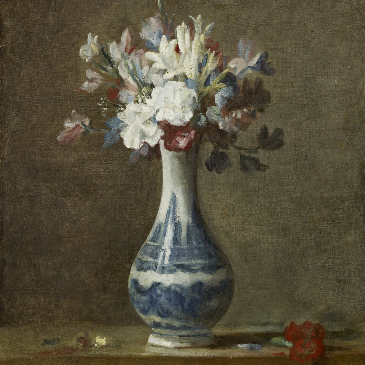 Wildflowers in Blue and White Vase– Floral Oil Painting - Oil Painting Haven