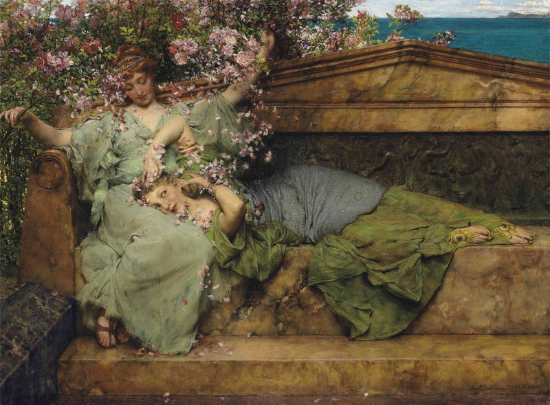 Women Resting Beneath Blossoming Garden - People Oil Painting - Oil Painting Haven