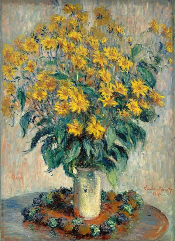 Yellow Wildflowers in Vase Impressionist Still Life - Floral Oil Painting - Oil Painting Haven