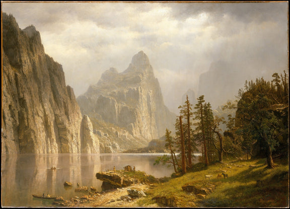 Yosemite Valley and Merced River Mountain View - Landscape Oil Painting - Oil Painting Haven